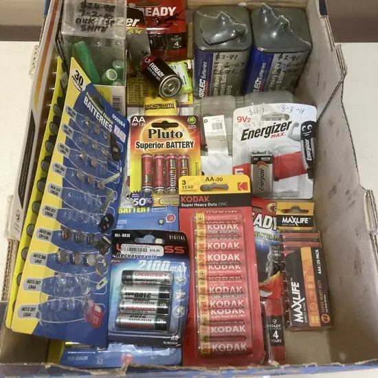 Box lot Assorted Batteries
