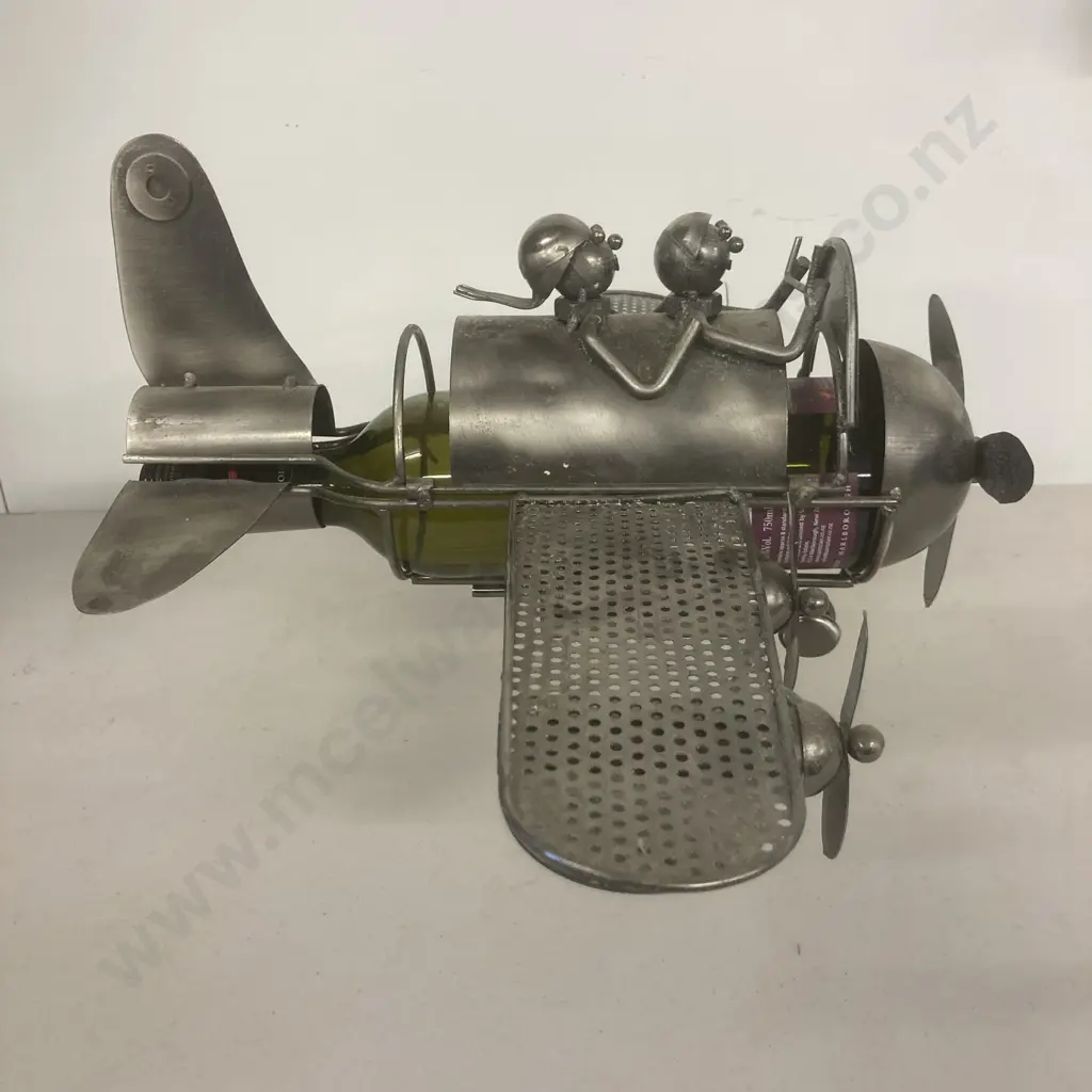 BRUBAKER Wine Bottle Holder "Couple in Plane" H29 W50 D34cm Image 1++
