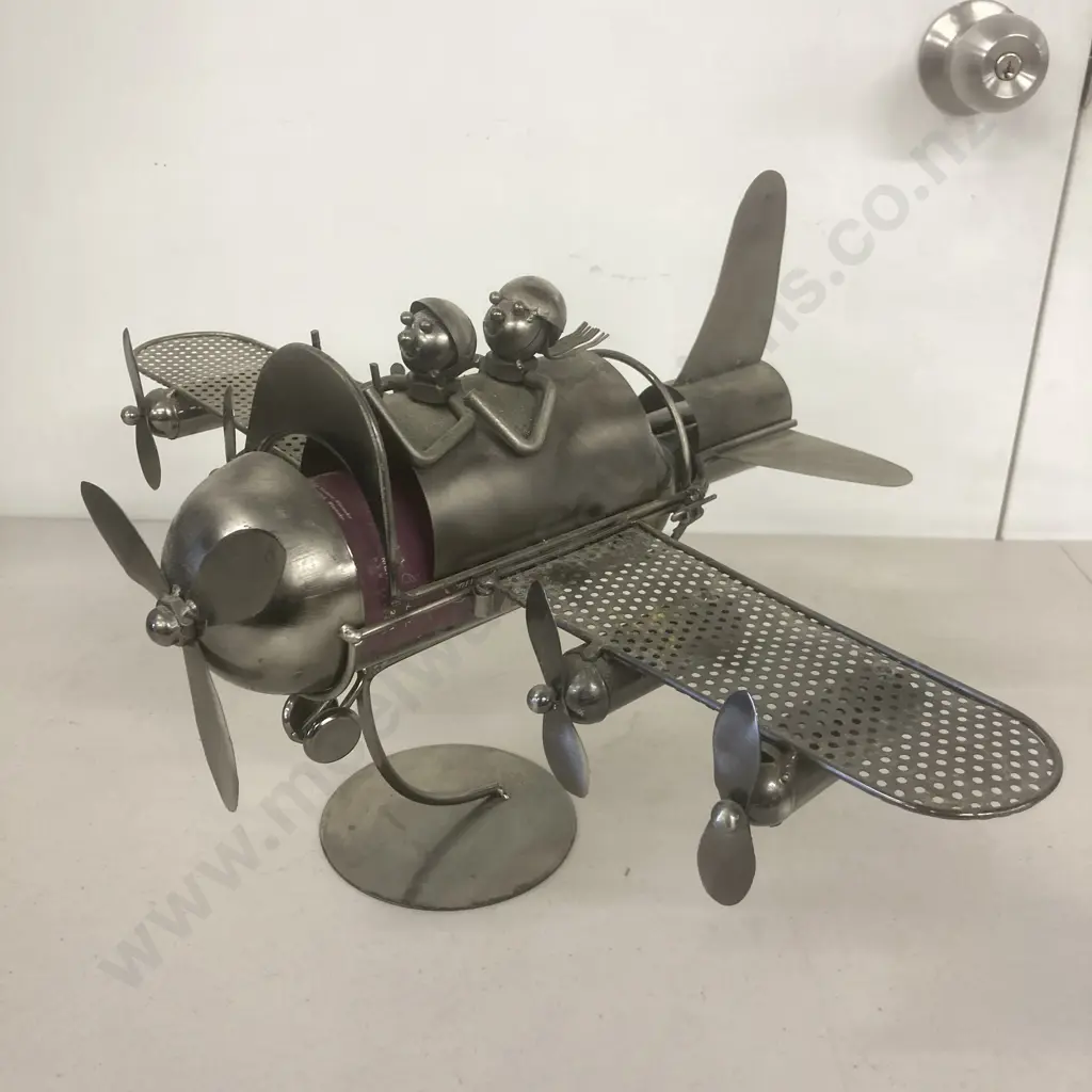 BRUBAKER Wine Bottle Holder "Couple in Plane" H29 W50 D34cm Image 1++