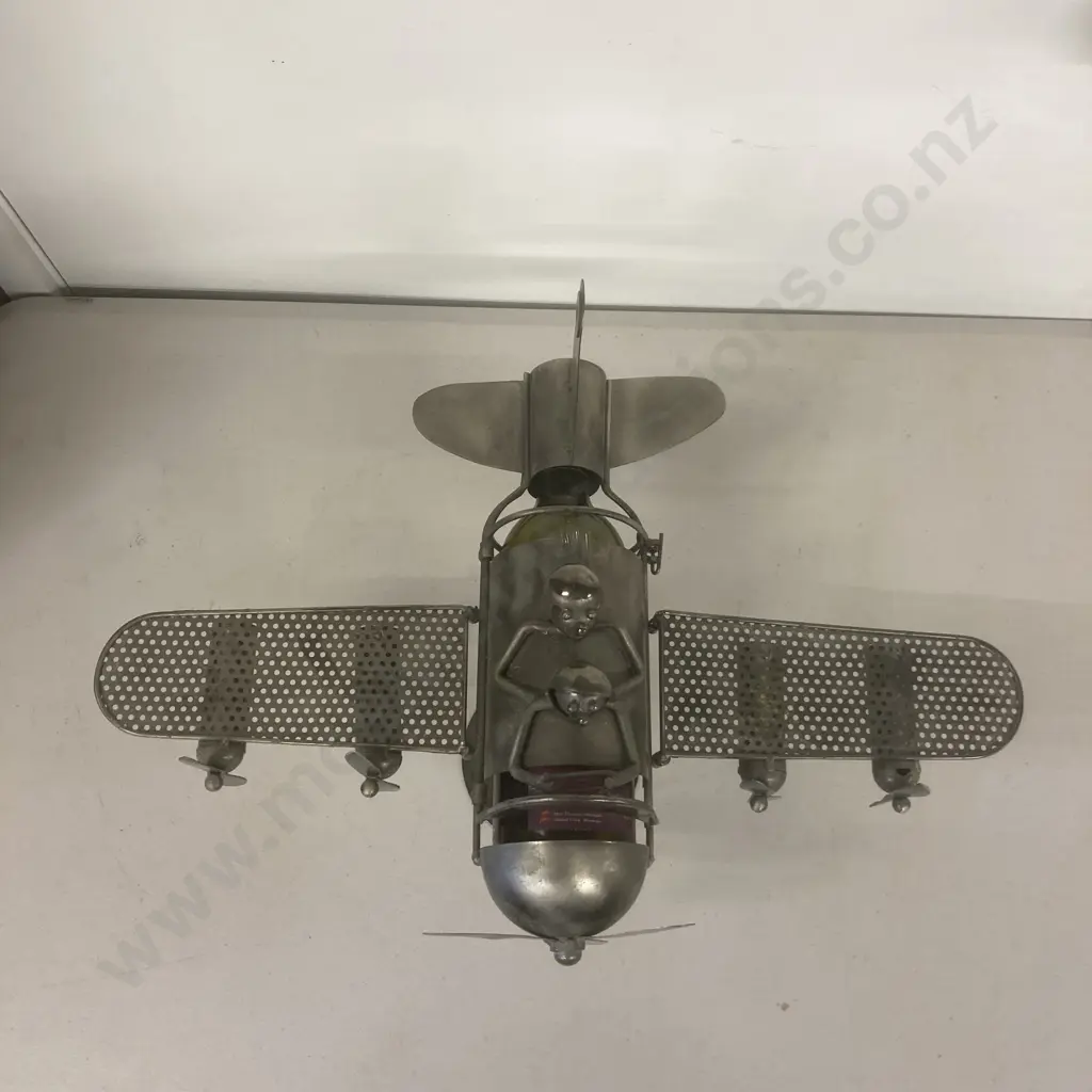 BRUBAKER Wine Bottle Holder "Couple in Plane" H29 W50 D34cm Image 1++