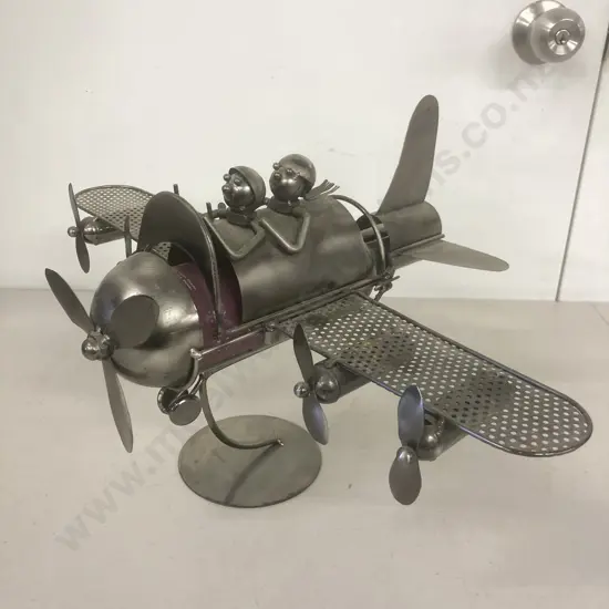 BRUBAKER Wine Bottle Holder "Couple in Plane" H29 W50 D34cm