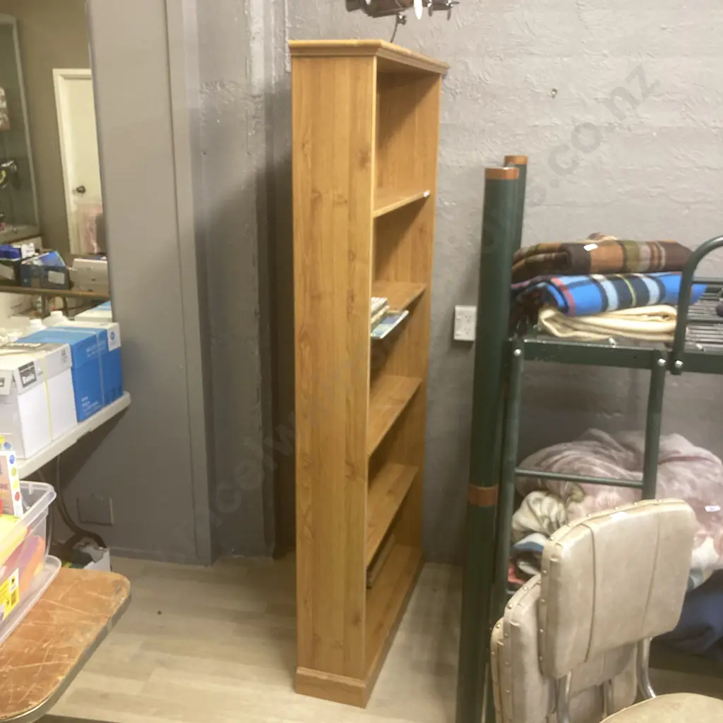 Wood Effect Bookcase, 4 Adjustable Shelves, H189 W87 D23cm Image 1++