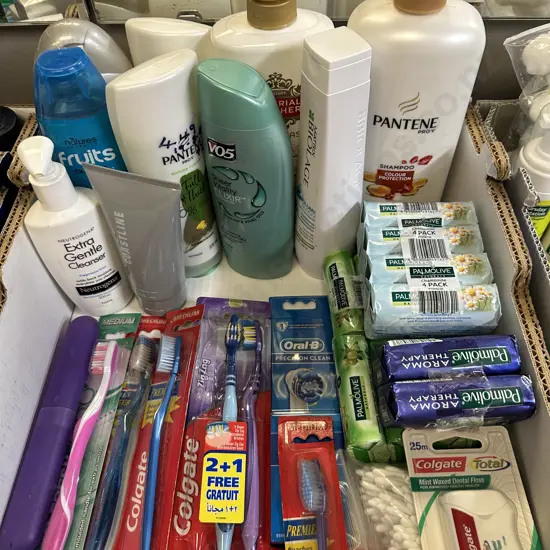 Box lot Soaps, Toothbrushes Etc