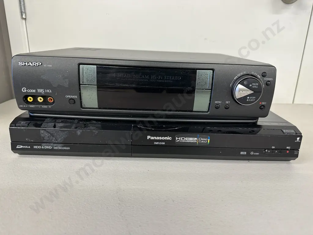 Panasonic DMR-EH58 HDD & DVD Recorder, Sharp VC-H98 VCR (No Remotes) Image 1++