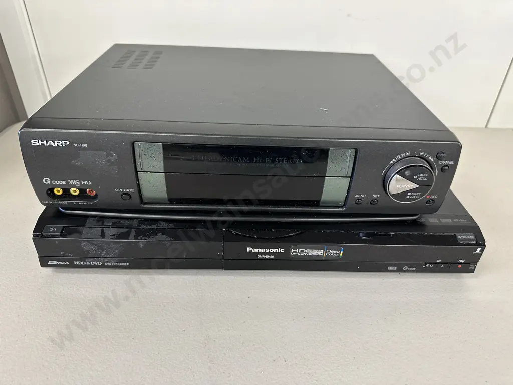 Panasonic DMR-EH58 HDD & DVD Recorder, Sharp VC-H98 VCR (No Remotes) Image 1++