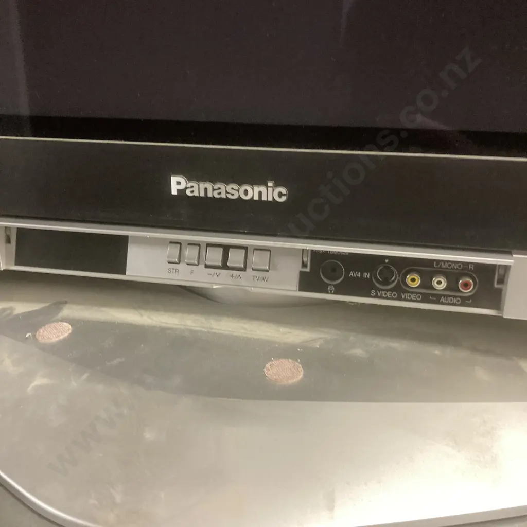 Panasonic 42" Plasma TV With Remote Control, Model TH-42PV600AZ, With Large Grey Mobile Stand With Double Glass Doors Image 1++