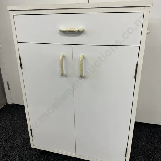Mobile Cupboard, 2 Door, 1 Drawer, H88 W61 D38cm