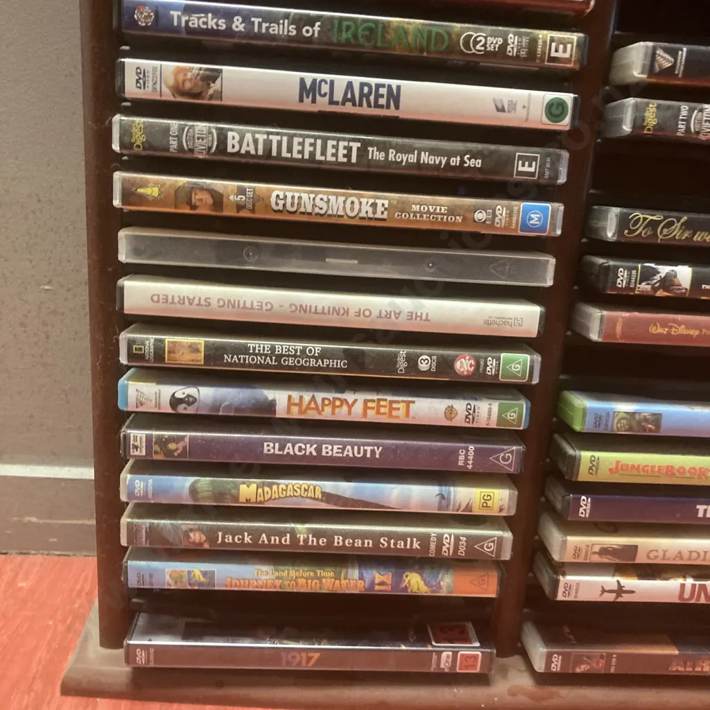 DVD Stand (83 x 47cm) With Approx 64 DVDs, Boxset Etc Image 1++