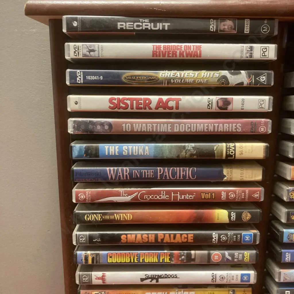DVD Stand (83 x 47cm) With Approx 64 DVDs, Boxset Etc Image 1++