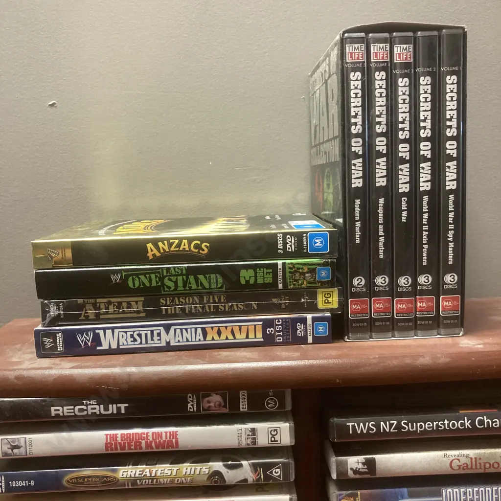 DVD Stand (83 x 47cm) With Approx 64 DVDs, Boxset Etc Image 1++