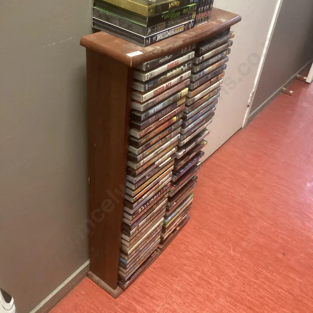 DVD Stand (83 x 47cm) With Approx 64 DVDs, Boxset Etc Image 1++