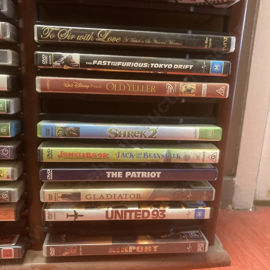 DVD Stand (83 x 47cm) With Approx 64 DVDs, Boxset Etc Image 1++
