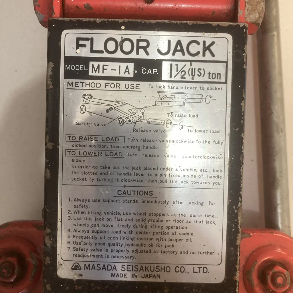 Masada Floor Jack - 1 1/2 (US) Ton Image 1++