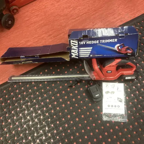 MAKO 18V Hedge Trimmer With Charger & Manual
