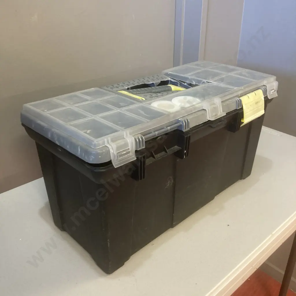 Plastic Toolbox, Watering Items, Tools (Damaged Top) Image 1++