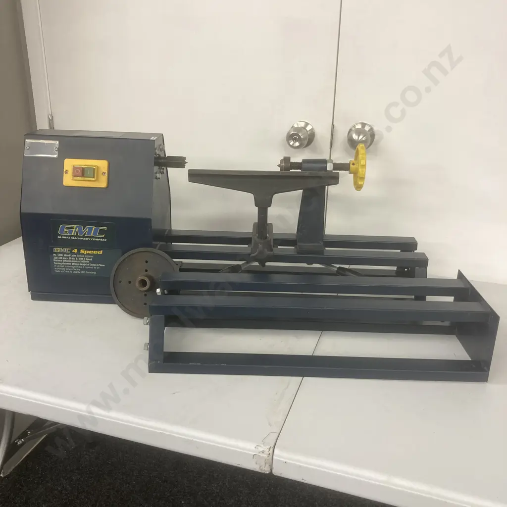 GMC 4 Speed Wood Lathe. Model ML1000, 1/2Hp, 4Spd, With Extension, L142cm Image 1++