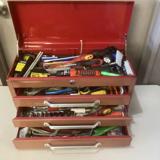 Red Steel Toolbox & Tools