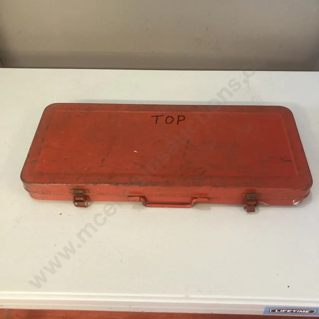 Vintage OSMO 25Pce Socket Set Wrench Set. 1/2" Drive Metric & SAE In Red Steel Case Image 1++