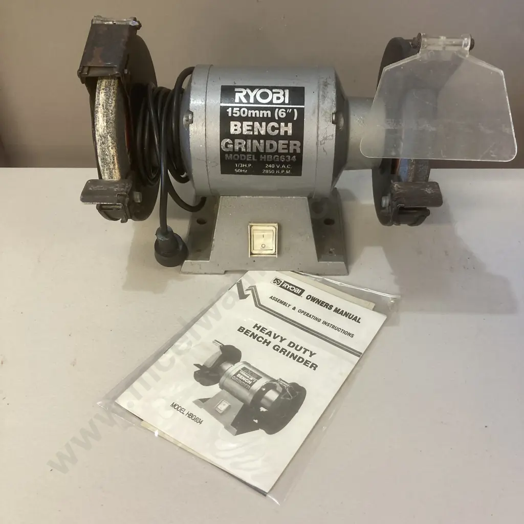 Ryobi 150mm (6") Bench Grinder With Manual Image 1++