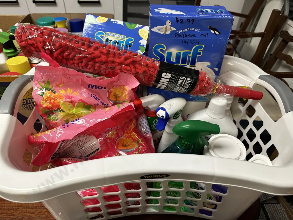 Laundry Basket, Washing Powders, Dettols Etc Image 1++