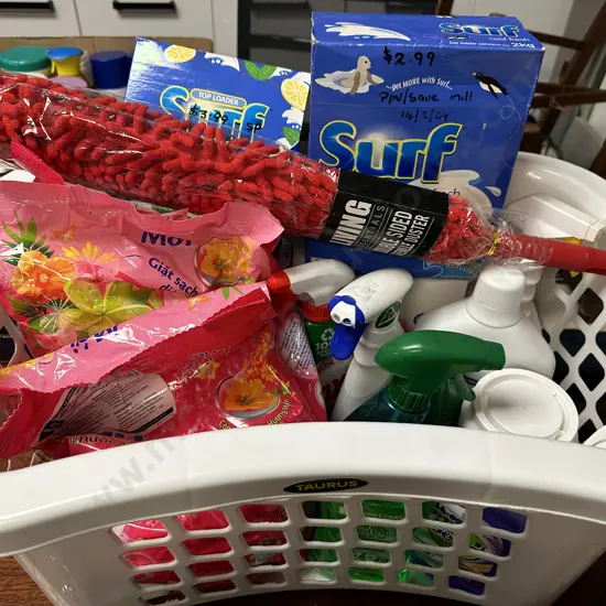 Laundry Basket, Washing Powders, Dettols Etc