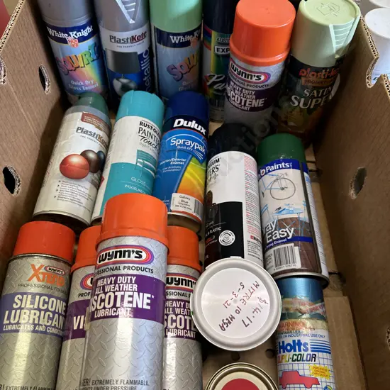 Box Lot Aerosols, Viscotine Lubricants Etc