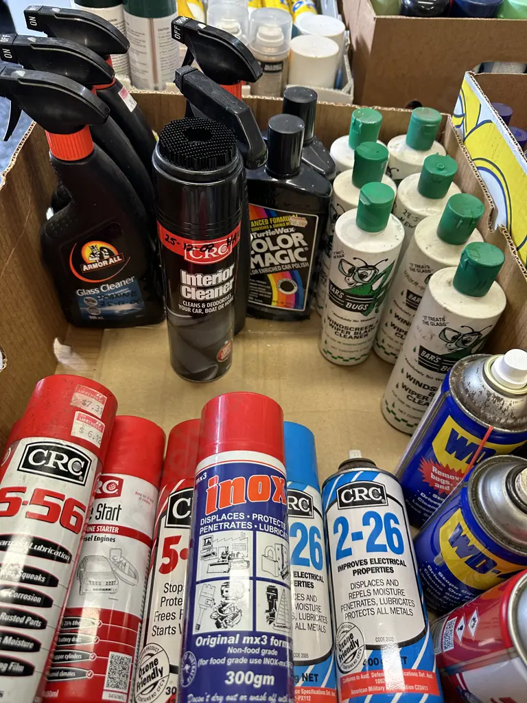 Box Lot Bars Bugs, CRC, WD-40 Etc Image 1++