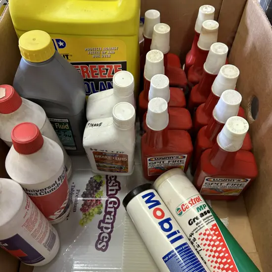 Box Lot Brake Fluid, Wynns, Grease Etc