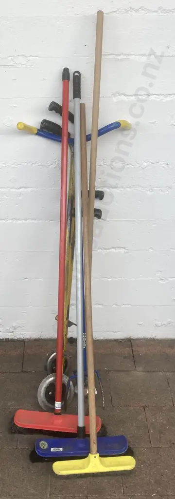 Lot of 3 Brooms, Garden Claw, 2 Edgers Image 1++