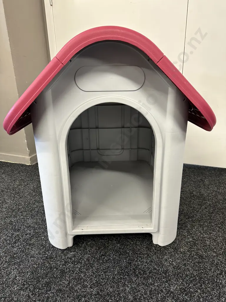 PVC Dog Kennel, Grey & Pink Colour, H66 W59 D74cm Image 1++