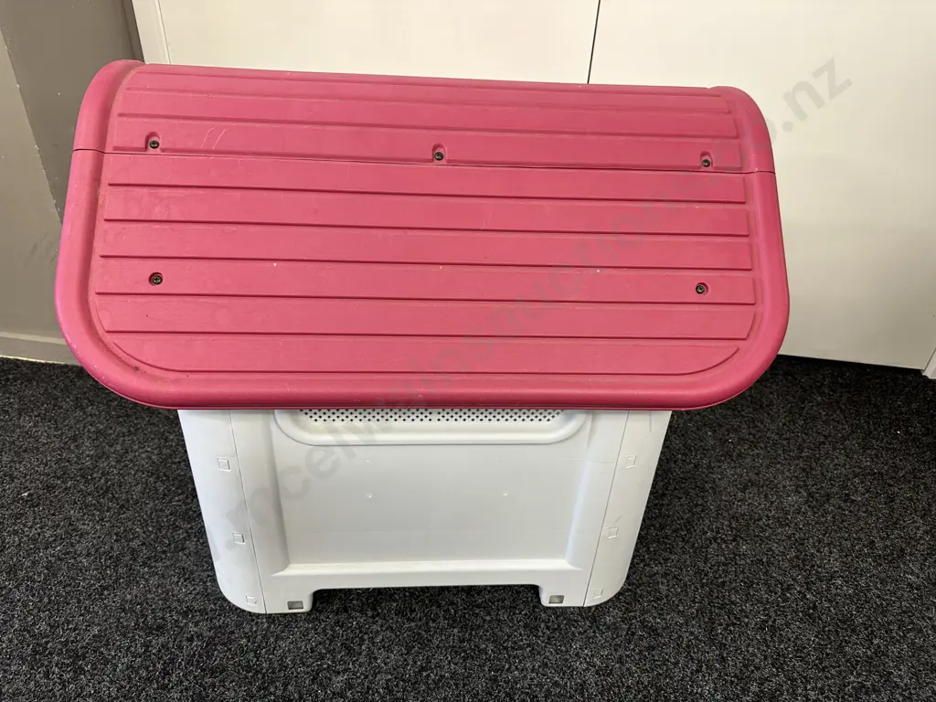 PVC Dog Kennel, Grey & Pink Colour, H66 W59 D74cm Image 1++