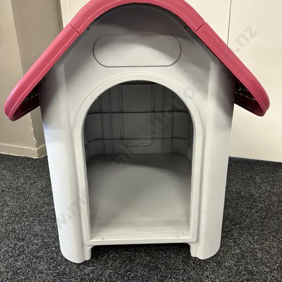 PVC Dog Kennel, Grey & Pink Colour, H66 W59 D74cm