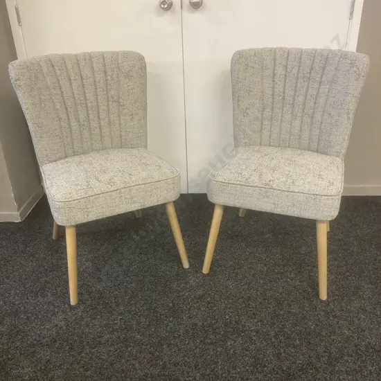 Nick Scali Diego & Cally Fabric Dining Chairs x 2,Charcoal Colour