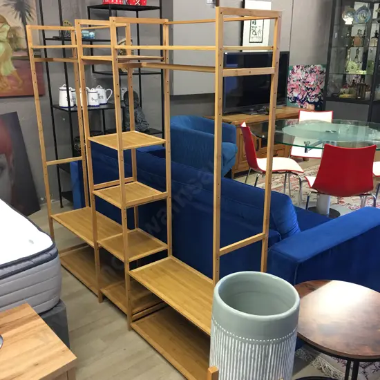 Shelf Unit With Clothes Rails H155 W167.5 D29cm