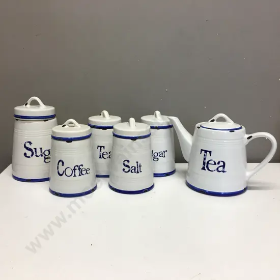 Casa Domina 'Rustica' Stoneware Canisters & Teapot