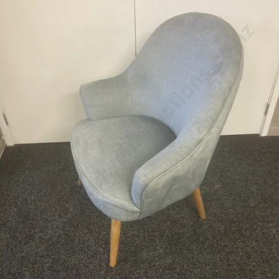 Early Settler Armchair, Spearmint Green Colour Fabric, Ash Colour Wooden Legs