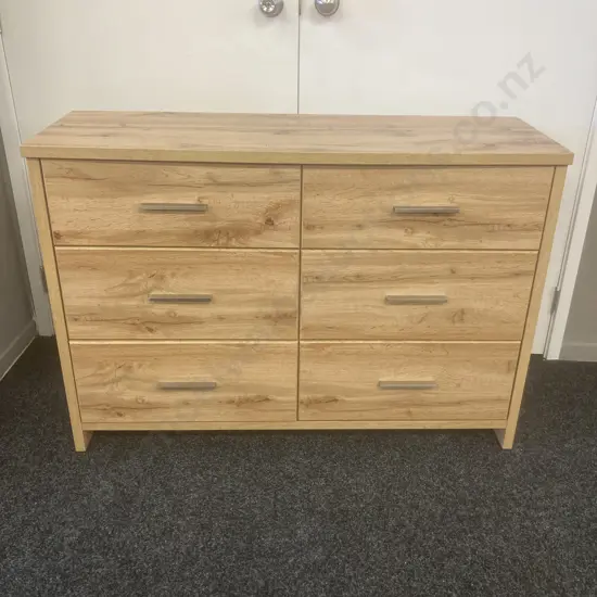 Colby 6 Drawer Lowboy, H80 W115 D39cm Curved Top, NZ Made