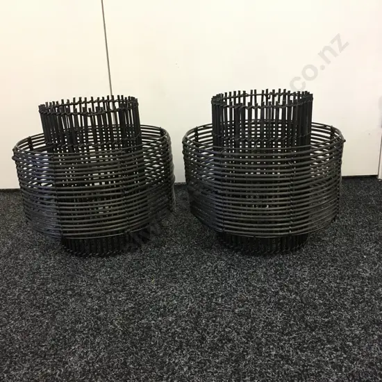 Pair Of Rattan Shades 