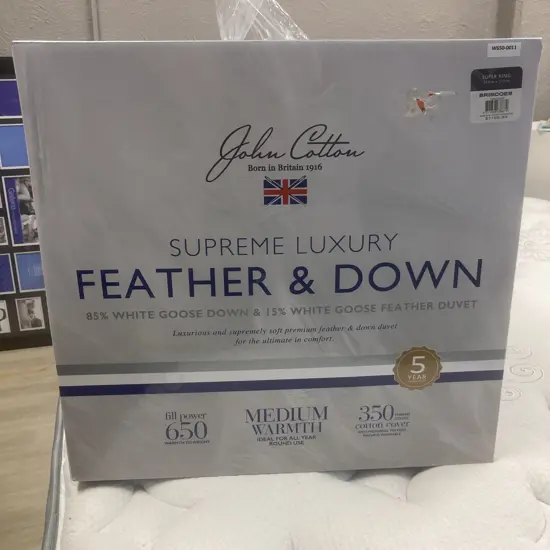 John Cotton Supreme Luxury Feather & Down (15% & 85%) Super King Duvet Inner