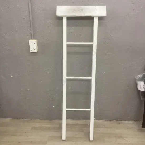 White Painted Wooden Display Ladder, 137 x 45cm