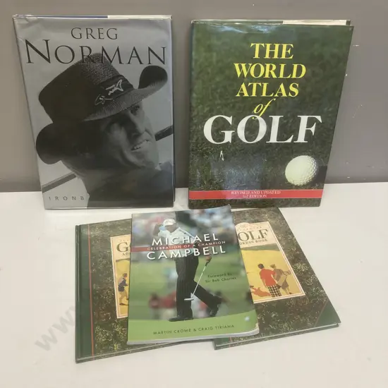 Golf Books - The World Atlas Of Golf 1991 Third Edition, Greg Norman Ironbark Legend, (Sold With Cricket Books)