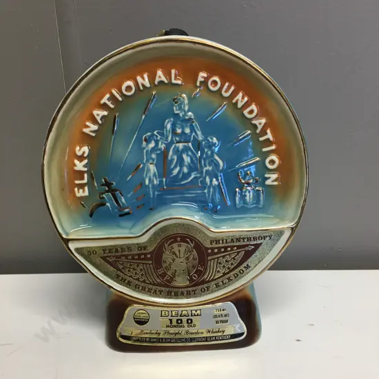 Vintage Collectable 1977 Jim Beam Elks National Foundation Regal China Whiskey Decanter