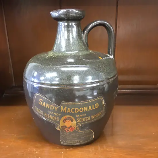 Rare Collectable Sandy MacDonald Finest Blended Scotch Whiskey Stoneware Flagon