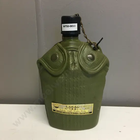 Vintage Collectable 1979 Jim Beam Army Flask Regal China Whiskey Decanter