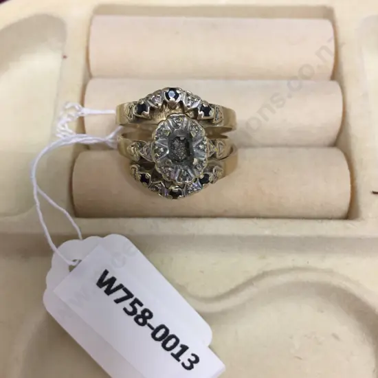 Gold Rings Set of 3 (Middle One Damaged) 2 Outer Rings Stamped 375
