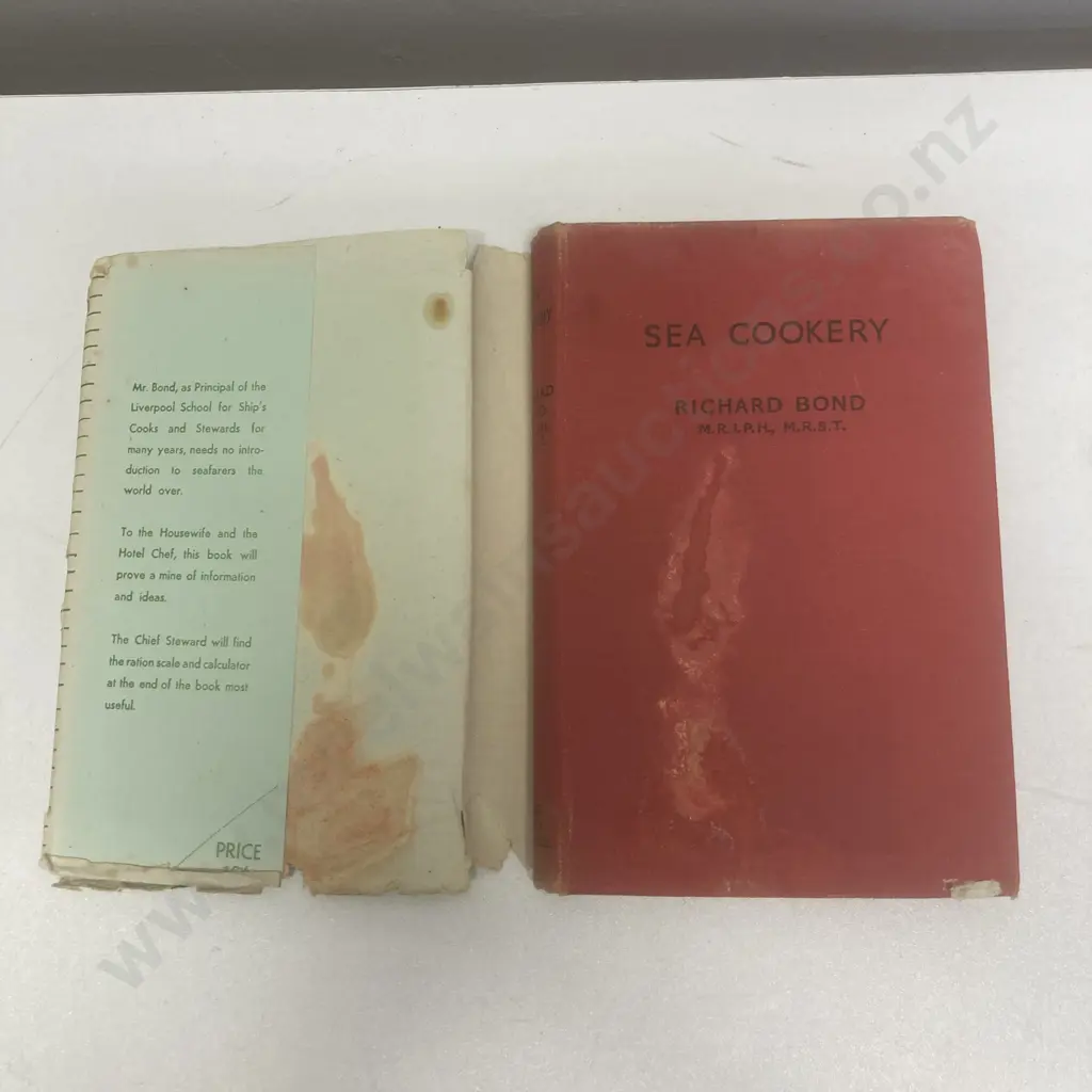 Antique Book - Sea Cookery.  Manual For Cooks Afloat Or Ashore by Richard Bond, circa 1910, Hardcover With Dust Jacket Image 1++