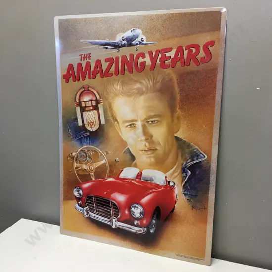 James Dean Collectible Tin Plaque Wall Art, 77 x 55cm