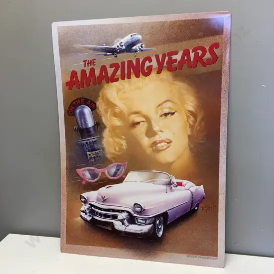 Marilyn Monroe Collectible Tin Plaque Wall Art, 77 x 55cm