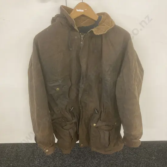 Swandri Lined Oilskin Jacket With Hood, Sz M