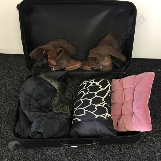 Suitcase, Cushions, Jacket, Gloves Etc